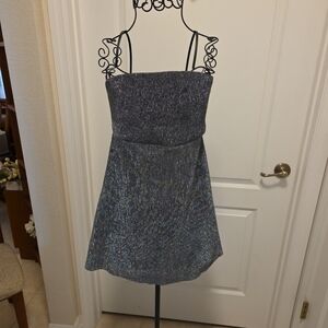 Wild Fable Shimmering Silver Mini Dress